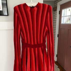 Acler striped bell sleeve mini dress - US 6